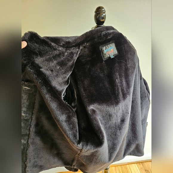 Women's Soft Leather Pacific Rose Coat - Black, Size XL - Vintage - Picture 6 of 9